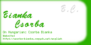 bianka csorba business card